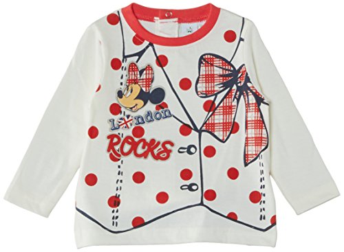 Disney Baby Girls Minnie Mouse NH0081 Long Sleeve T-Shirt, Red (True Red/Gardenia), 0-6 Months (Manufacturer Size:6 Months)
