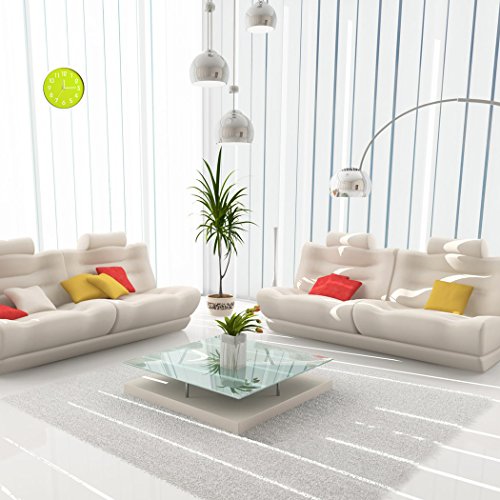 Binwo Moderne bunte stilvolle elegante Stille Nicht Ticken Startseite Wanduhr Wanduhren 10 Inches (Grün) - 2