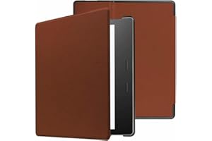 XKUN Toute Nouvelle Coque en Cuir Ultra légère pour Kindle Oasis (9e et 10e générations Uniquement, Versions 2017 et 2019), Couleur Unie