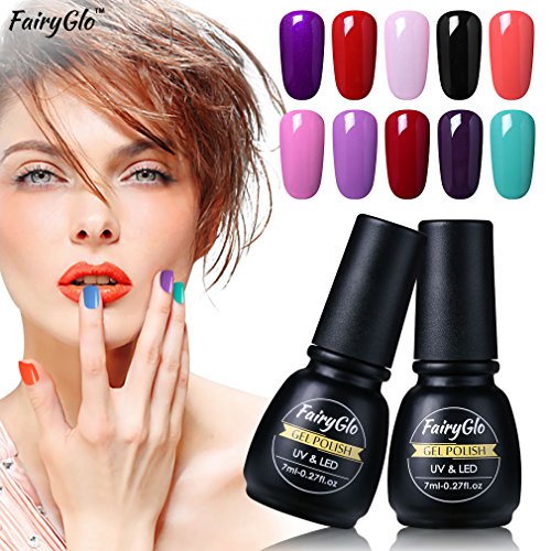 UV nagellack set FairyGlo shellac set Nail Gel Polish Nagelgel Pure Farbe (6xStück) - 6