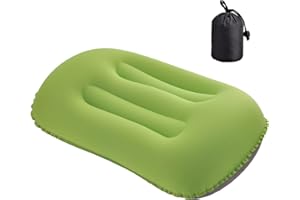 SUTAFOR Oreiller de Voyage Coussin de Plage Pliable et Portable Oreiller de Camping Gonflable Compact et Ultraléger, 46x30 cm Vert