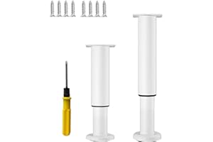 NCRGB 2PCS Patas Pies Ajustables Pata de MeAjustable,Regulables con 16 Kit Destornillador y Tornillos,para Armarios Mesillas de Noche Camas Escritorios Cómoda Estantería (Blanco, 18-33 cm)