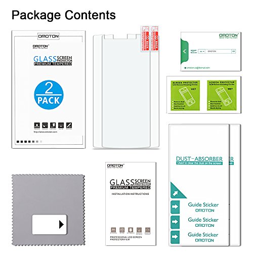 OMOTON  2-pack  Cristal Templado LG G4 Protector de Pantalla con 9H Dureza  Alta Definicion  Garant  a de por vida 