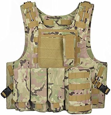 ANHORNG Tactical Vest Adjustable Combat Vest Outdoor Protective Jacket (#4 CP)
