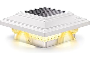 Siedinlar Solar Post Lights Outdoor Waterproof IP44, 2 Color Modes LED Solar Post Cap Lights, for 4x4 3.5x3.5inch Wooden Fence Garden Decking Patio Yard Decoration, (White, 1 Pack)