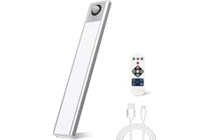 Laliled Luz Armario con Sensor de Movimiento 56 LED Luz Nocturna Recargable USB Luz LED Armario Brillo Regulable con 3 Colores para Armario, Pasillo, Escaleras, Cocina (20cm)