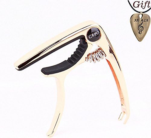 Guitar Capo, Single-handed Trigger Style Guitar Accessories, Mugig Zinc Alloy Guitar Clamp Suitable for Flat Fretboard Electric, Acoustic Guitar, Guitars, Ukulele, Banjo, Mandolin, Bass Capos
