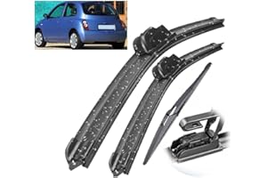 AUTOPIXL 3 szt. Zestaw wycieraczek przednich i tylnych wycieraczek kompatybilny z Nissan Micra K12 2002-2005 szczotki do szyb przednich 21 "+ 18" + 12"