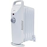 Igenix IG0500 Mini Oil Filled Radiator, Electric Heater with Adjustable Thermostat, Carry Handle, Leak-Free, Overheat Protect