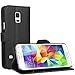 Produktbild Samsung Galaxy S5 Mini Hülle - EnGive Ledertasche Schutzhülle Case Tasche mit Standfunktion und Karte Halter for Galaxy S5 Mini (schwarz)
