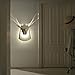 Produktbild European Creative Designer Post-Modern Einfache Persönlichkeit Schlafzimmer Bedside Korridor Diffuse Coffee Shop Deer Kopf Wand Lampe Hohe Helligkeit E27 Lichtquelle Hochwertige Aluminiumlegierung Lampenkörper 110-240 Volt Wechselspannung ( Color : White )