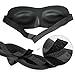 ALLTOP Seamless 3D stereoscopic breathable soft sponge eyeshade - 100% Pure Silk Filled Eye Mask / Sleeping Mask Sleep Mask for Bedtime & Travel - Black