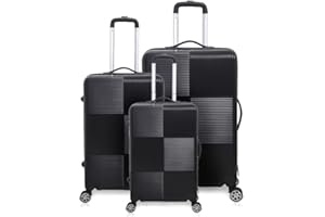 bestyks Valise de Voyage, Lot de 3 Rigide Valise à roulettes, Trolley Set de Valises, Serrure à Glissière Incluse, Rulettes 360°, Poignée Télescopique