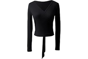 TSSOE Women's ballet jacket, dance jacket, bolero, long sleeve dance top, wrap jacket, wrap tops, ballet dance, yoga, gymnastics T-shirt, dance wear, dancewear