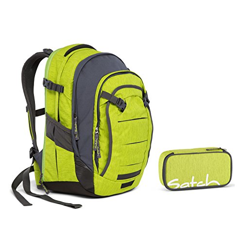 Preisvergleich Produktbild Satch MATCH by Ergobag - 2tlg. Set Schulrucksack - Ginger Lime (SchlamperBox)