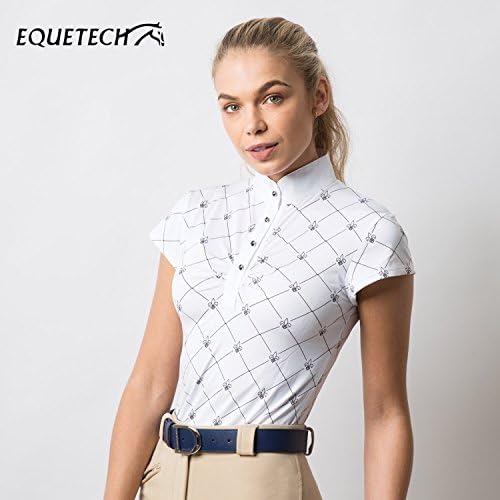 Equetech Fleur Competition Shirt - Colour White / Black - Size UK 12