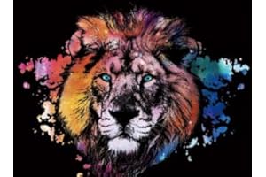 Figured'Art Peinture à Gratter format A3 (29.7x42cm) - Lion - Kit Complet de Scratch Painting Carte à Gratter