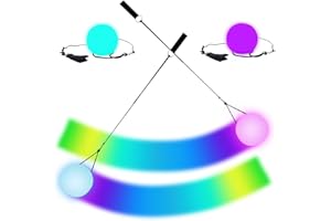 Hojalis LED Poi Balls, LED Poi Spinning Balls with Strobe Effect, 7 Colors Luminous Poi Juggling Balls for Beginners Kids and Adults, Play in the Dark for Dancing, Camping, Light Shows, Raves