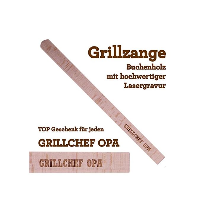 Grillzange Aus Holz Mit Hochwertiger Gravur Grillchef Opa