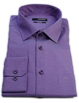 Seidensticker Herren Langarm Hemd Splendesto Regular Fit French Kent lila strukturiert mit Piping 189610.84