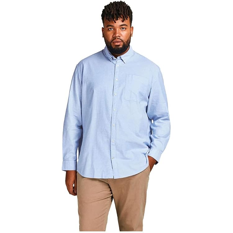 Chemise Homme Grande Taille JP 1880 - Lin Et Coton, Manches Longues, Tailles L à 8XL