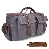Bolsa de viaje de cuero de gran tamaño de lona para fines de semana o noches lie