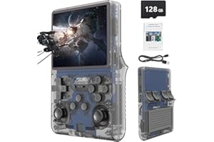 KURATIX R36S 64GB Handheld Retro Gaming Console, Built-in over 20000+ Classic Games, Linux System with 3.5" HD MIPI IPS Screen,3500mAh Portable Gaming & Entertainment Device (Black, 128GB)