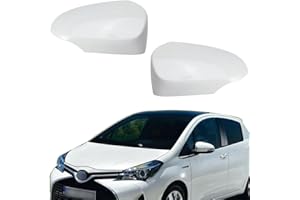 Ruolin Tappi per Specchietti Bianco, Copri Specchietto Retrovisore Auto Coppia Calotte Specchio Destra + Sinistra Sostituzione per Yaris 2012-2020