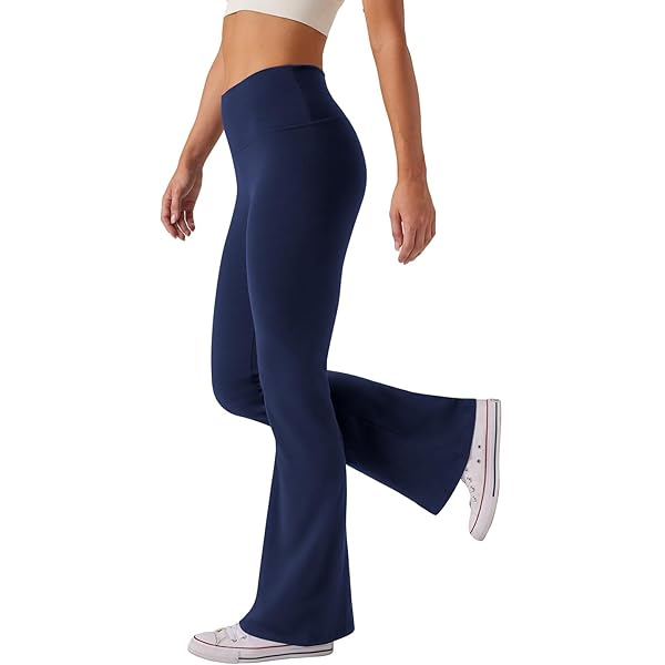Pantaloni Yoga Donna Vita Alta Bootcut - Leggings Flare Con Tasche | Per Palestra E Casual - Foto 13