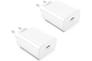 ARCCRA Ładowarka USB C (2 szt), Zasilacz USB-C 20W z PD, Szybka Ładowarka iPhone, Adapter USB C, Wtyczka Typu-C, Gniazdo Type-C Kompatybilny z iPhone 15/14/13/12/Pro/Max/Plus/mini/11/SE/XS/XR/X/8/iPad