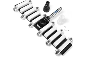 Aquatix Pro Pool Vacuum Head, 22" Extra Large Commercial Grade, 10 Weighted Plates, 2 x Hose Adapter, Aluminium Handle, Stainless Steel Balls, Swimming Pool Head with Bottom Brush (Aluminum)