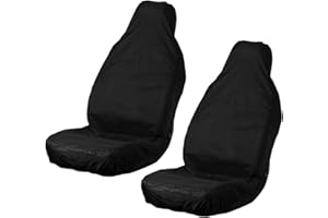 TSHAOUN 2 Pieces Waterproof Nylon Car Seat Cover Protector Heavy Duty Auto Seat Cover Front Universal Black Seat Covers Suitable For Most Cars Breathable And Anti-Sweat(2 Pieces)