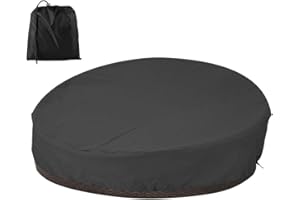 DSXH Patio Rattan Daybed Cover Round 210D Oxford Waterproof Anti-UV Furniture Cover Garden Daybed Sofa Protective Cover for Outdoor Garden Sofa Bed 90'' L x 33'' H