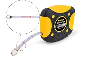 Gunpla 15M/50Ft Measuring Tape, Imperial and Metric Retractable Tape Measure with White Steel Tape for Construction Home Use and Carpentry Measurement