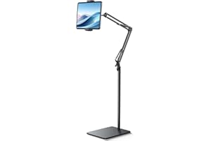 Lamicall Supporto per Tablet da Pavimento - [Altezza & Angolo Regolabili] 360° Rotazione, Base Resistente, Supporto in metallo Regolabile per iPad, iPad Pro, Air, Mini, Kindle, 4,7"-13" Dispositivi