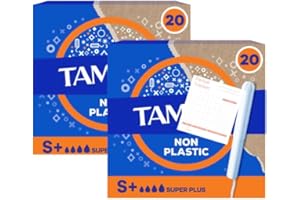 Tampons Multipack Bundle, Super Plus with Cardboard Applicator, 40 Tampons (2 Packs of 20), Leak Protection, Fragrance-Free, Super Absorbent for Long Lasting Protection AFG Supplies Bundle