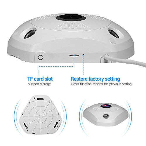 360 VR kamera,Masione 3.0M Panorama Wireless WIFI IP Kamera Audio Video WiFi HD Fish-eye Weitwinkel 10m IR Nachtsicht Bewegungserkennung CCTV Ãœberwachungs-Kameras System bis 128G GedÃ¤chtnis