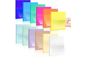 WONWOOD_DIRECT Note adesive trasparenti 12 colori 600 fogli 75x75mm note adesive trasparenti 12 blocchi di fogli autoadesivi trasparenti per appunti per scuola ufficio casa
