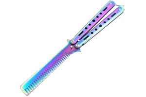 TAIHE Butterfly Kamm, Faltbare Taschenkamm Butterfly Balisong Trainer Übung Messer Kamm, Faltbare Hairstyling Bürste Falten Praxis Training Schmetterling Stil Kamm