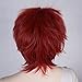 Heat Resistant Red Layered 30cm Long Women Men Anime Cosplay Wig+ Cap