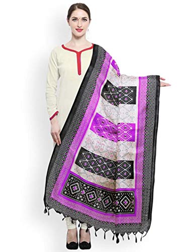 Preisvergleich Produktbild Indian Handicrfats Export Satrani Purple & Black Printed Dupatta