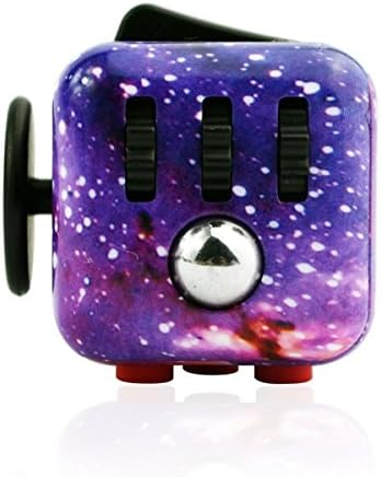 Fidget Cube 6 Sides Relieves Stress Attention and Fidgeters Reliever Relieving ADD, ADHD, Anxiety Toys for Children and Adults By Pauline (Purple-Sky)