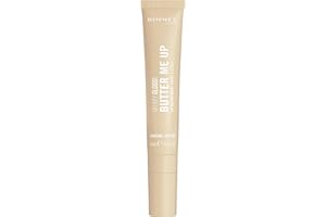 Rimmel Oh My Gloss! Butter Me Up, 000 Vanilla Frost, Moisturising Lip Butter Balm, Glossy and Sheer Tint, Ultra-Hydrating, Enriched with Squalene and Peptides, Lip-Hugging Applicator, Vegan, 15ml