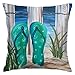 Produktbild Eanijoy Kissenbezug Welcome Flip Flop Throw Pillow Cover Cushion Case 20×20 inchInch for Home Sofa Decorative