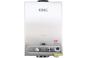 Tankless Water Heater, FVSTR Outdoors BE158S 1.58GPM 6L Portable Gas Water Heater, Propane Water Heater for RV Camping Cabin Barn Boat, Overheating Protection, Easy Installation