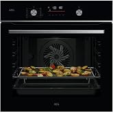 AEG Built-in Electric Oven, OS6PB511AB, Pyrolytic, 71 L | 71 litres, 9 functions and 45 automatic programs, retractable stain