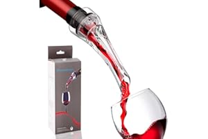 MOANATURA Decantador Aireador de Vino Antigoteo. Dispensador Oxigenador de Vino. Accesorio de Cocina y Vinoteca para Servir los Vinos con la Botella. Escanciador de Sidra Manual. (Transparente)