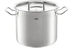 Fissler Original,Profi Collection Pentola elevata in acciaio inox 5.2 L, 20 cm, incluso coperchio in metallo, scala di misurazione interna, cottura a induzione