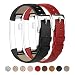 Produktbild Tobfit Kompatibel mit Fitbit Alta Armband Fitbit Alta HR Armband (2 Pack) Lederarmband Edelstahl Schnalle Ersatzarmbänder für Fitbit Alta und Fitbit Alta HR (Kein Tracker) (Schwarz & Rot)