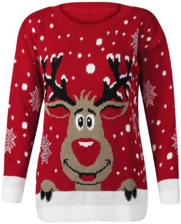 Made By PURL® New Mens Womens Xmas Jumpers Rudolph Pom Pom Santa Elf Filthy Animal Snowflake Novelty Vintage Sweater Knitted Retro Pullover Tops S-3XL